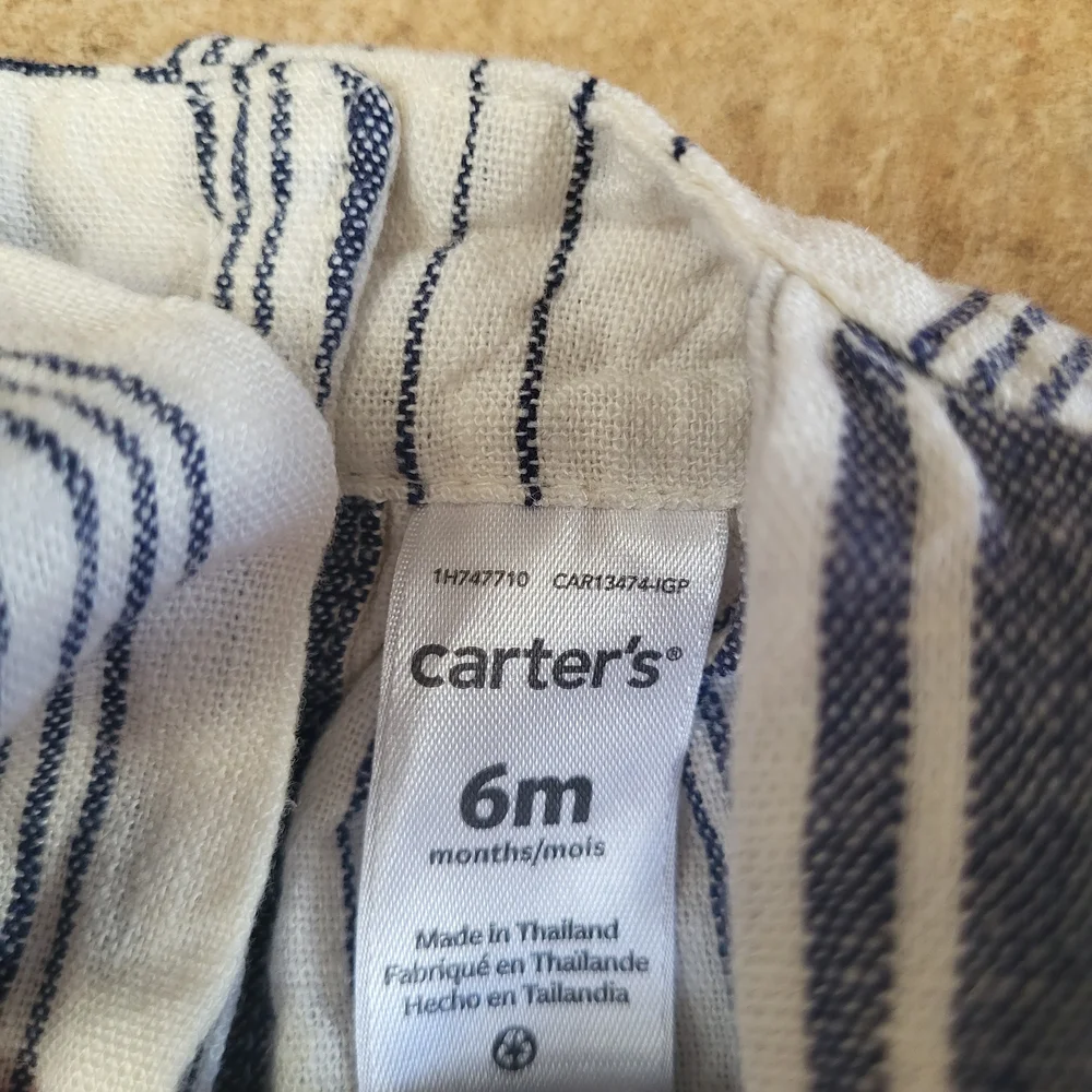 Carter's Blue and White Striped Shorts Set